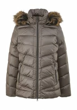 Comma Daunen-Steppjacke, Kapuze, Kunstfell, Für Damen 8603 BROWN