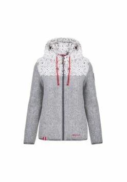 Almgwand 1928 Kapuzenjacke HEIGGERKOGEL Kordelzug,Reißverschluss Damen Grau-beige