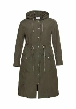 Sheego Kapuzenmantel Dunkeloliv