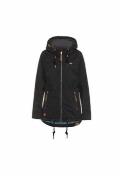 RagwearTM Kapuzenjacke Zuzka Kordelzug,Reißverschluss,Reißverschluss-Tasche,Taschen Damen Black
