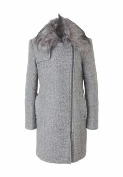 S.Oliver BLACK LABEL Jacke, Langarm, Webpelz, Rverskragen, Uni, Für Damen 9710 GREY