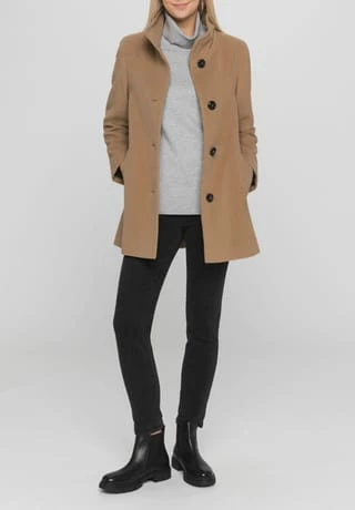 FUCHS SCHMITT Kurzmantel, Stehkragen, Uni, Für Damen 0171 SAND – Bild 2