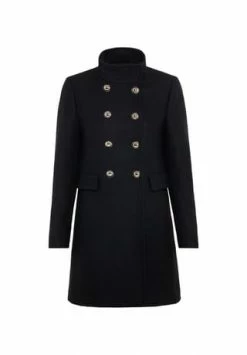 HALLHUBER Kurzmantel Aus Mulesing-freiem Schurwolle-Mix Im Military-Stil Black