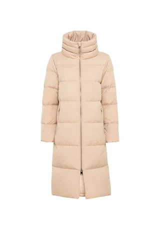 HALLHUBER Daunenmantel Mit Wasserabweisendem Finish Und Hohem Stehkragen Almond