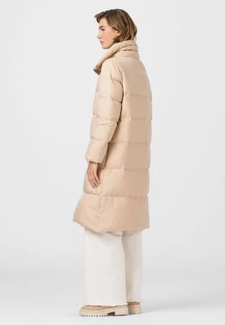 HALLHUBER Daunenmantel Mit Wasserabweisendem Finish Und Hohem Stehkragen Almond – Bild 4