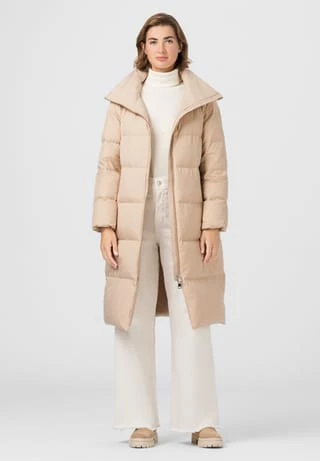 HALLHUBER Daunenmantel Mit Wasserabweisendem Finish Und Hohem Stehkragen Almond – Bild 5
