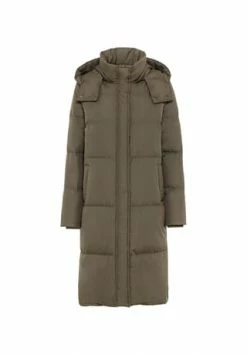 HALLHUBER Long-Daunenparka Mit Abnehmbarer Kapuze Und 2-Way-Zipper Olive