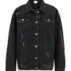 MANGUUN Jeansjacke, Knopfleiste, Destroy-Look, Für Damen SCHWARZ