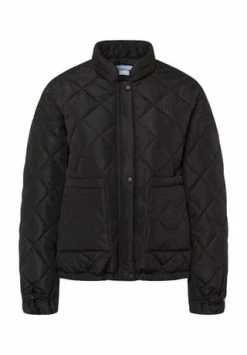 MANGUUN Jacke, Stehkragen, Druckknopfleiste, Uni, Für Damen DEEP BLACK